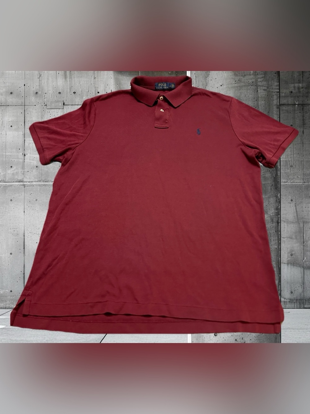 Polo by Ralph Lauren Burgundy Short-Sleeve Polo with Navy Pony L